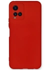 Newface Vivo Y21S Kılıf Nano içi Kadife Silikon - Kırmızı