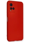 Newface Vivo Y21S Kılıf Nano içi Kadife Silikon - Kırmızı