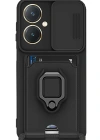 Newface Vivo Y27 Kılıf Zuma Kartvizitli Yüzüklü Silikon - Siyah
