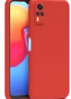 Newface Vivo Y53S Kılıf Nano içi Kadife Silikon - Kırmızı