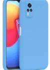 Newface Vivo Y53S Kılıf Nano içi Kadife Silikon - Mavi