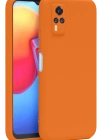 Newface Vivo Y53S Kılıf Nano içi Kadife Silikon - Turuncu