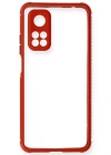Newface Xiaomi Mi 10T Pro Kılıf Miami Şeffaf Silikon - Kırmızı
