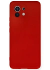 Newface Xiaomi Mi 11 Kılıf Nano içi Kadife Silikon - Kırmızı