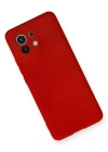 Newface Xiaomi Mi 11 Kılıf Nano içi Kadife Silikon - Kırmızı