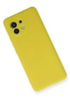Newface Xiaomi Mi 11 Kılıf Nano içi Kadife Silikon - Sarı