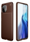 Newface Xiaomi Mİ 11 Lite Kılıf Auto Focus Karbon Kapak - Kahverengi