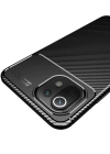Newface Xiaomi Mİ 11 Lite Kılıf Auto Focus Karbon Kapak - Kahverengi