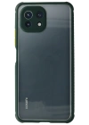 Newface Xiaomi Mİ 11 Lite Kılıf Miami Şeffaf Silikon - Koyu Yeşil