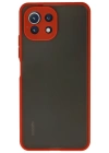 Newface Xiaomi Mİ 11 Lite Kılıf Montreal Silikon Kapak - Kırmızı