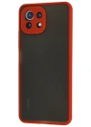 Newface Xiaomi Mİ 11 Lite Kılıf Montreal Silikon Kapak - Kırmızı