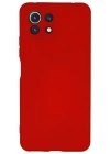 Newface Xiaomi Mİ 11 Lite Kılıf Nano içi Kadife Silikon - Kırmızı