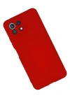 Newface Xiaomi Mİ 11 Lite Kılıf Nano içi Kadife Silikon - Kırmızı
