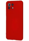 Newface Xiaomi Mİ 11 Lite Kılıf Nano içi Kadife Silikon - Kırmızı