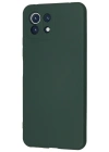 Newface Xiaomi Mİ 11 Lite Kılıf Nano içi Kadife Silikon - Koyu Yeşil