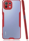 Newface Xiaomi Mİ 11 Lite Kılıf Platin Silikon - Kırmızı