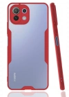 Newface Xiaomi Mİ 11 Lite Kılıf Platin Silikon - Kırmızı
