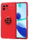 Newface Xiaomi Mİ 11 Lite Kılıf Range Yüzüklü Silikon - Kırmızı