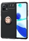 Newface Xiaomi Mİ 11 Lite Kılıf Range Yüzüklü Silikon - Siyah-Gold