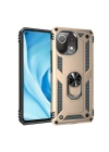 Newface Xiaomi Mİ 11 Lite Kılıf Sofya Yüzüklü Silikon Kapak - Gold