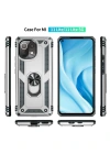 Newface Xiaomi Mİ 11 Lite Kılıf Sofya Yüzüklü Silikon Kapak - Gümüş