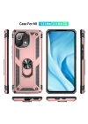 Newface Xiaomi Mİ 11 Lite Kılıf Sofya Yüzüklü Silikon Kapak - Rose