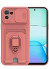 Newface Xiaomi Mİ 11 Lite Kılıf Zuma Kartvizitli Yüzüklü Silikon - Pembe