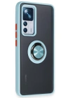 Newface Xiaomi Mi 12T Pro Kılıf Montreal Yüzüklü Silikon Kapak - Buz Mavi