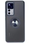 Newface Xiaomi Mi 12T Pro Kılıf Montreal Yüzüklü Silikon Kapak - Lacivert