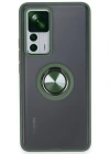 Newface Xiaomi Mi 12T Pro Kılıf Montreal Yüzüklü Silikon Kapak - Yeşil