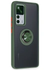Newface Xiaomi Mi 12T Pro Kılıf Montreal Yüzüklü Silikon Kapak - Yeşil