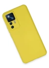 Newface Xiaomi Mi 12T Pro Kılıf Nano içi Kadife Silikon - Sarı