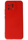 Newface Xiaomi Mi 13 Kılıf Nano içi Kadife Silikon - Kırmızı