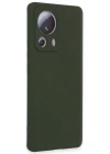 Newface Xiaomi Mi 13 Lite Kılıf Nano içi Kadife Silikon - Koyu Yeşil