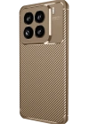 Newface Xiaomi Mi 15 Pro Kılıf Auto Focus Karbon Kapak - Kahverengi