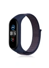 Newface Xiaomi Mi Band 4 Hasırlı Cırtcırtlı Kordon - Lacivert-Mor