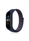 Newface Xiaomi Mi Band 4 Hasırlı Cırtcırtlı Kordon - Lacivert-Mor