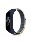 Newface Xiaomi Mi Band 4 Hasırlı Cırtcırtlı Kordon - Sarı-Lacivert