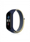Newface Xiaomi Mi Band 4 Hasırlı Cırtcırtlı Kordon - Sarı-Lacivert