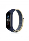 Newface Xiaomi Mi Band 4 Hasırlı Cırtcırtlı Kordon - Sarı-Lacivert