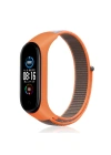 Newface Xiaomi Mi Band 4 Hasırlı Cırtcırtlı Kordon - Turuncu-Gri