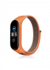 Newface Xiaomi Mi Band 4 Hasırlı Cırtcırtlı Kordon - Turuncu-Gri
