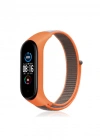 Newface Xiaomi Mi Band 4 Hasırlı Cırtcırtlı Kordon - Turuncu-Gri