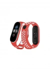 Newface Xiaomi Mi Band 4 Spor Delikli Kordon - Kırmızı-Beyaz