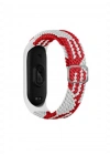 Newface Xiaomi Mi Band 4 Star Kordon - Beyaz-Kırmızı