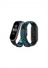 Newface Xiaomi Mi Band 6 Spor Delikli Kordon - Siyah-Mavi-Beyaz