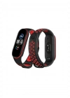 Newface Xiaomi Mi Band 7 Spor Delikli Kordon - Siyah-Kırmızı