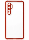 Newface Xiaomi Mi Note 10 Lite Kılıf Miami Şeffaf Silikon - Kırmızı