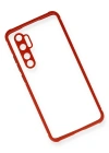 Newface Xiaomi Mi Note 10 Lite Kılıf Miami Şeffaf Silikon - Kırmızı
