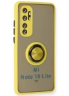 Newface Xiaomi Mi Note 10 Lite Kılıf Montreal Yüzüklü Silikon Kapak - Sarı